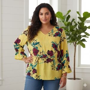 Everi Floral Top Size 1X